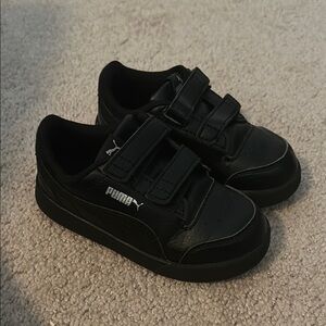 Puma Black Monochrome Velcro Sneakers